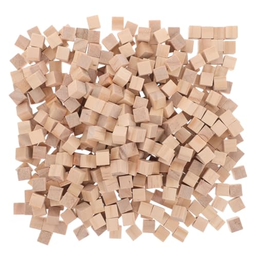 HOMSFOU 600 Stück Unfertige Holzwürfel Aus Natürlichem Kiefernholz Robuste Holzklötzchen Zum Basteln Stapeln Und Malen Für DIY Kreative Holzbausteine von HOMSFOU