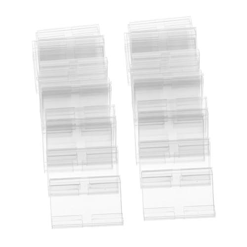 HOMSFOU 60Sätze Etikettenhalter für Supermärkte Robuste PVC Schilderhalter mit Clips Vielseitig Einsetzbar für Preisschilder und Regalbeschriftung von HOMSFOU