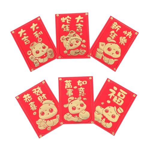 HOMSFOU 60Stücke Chinesische Neujahrsumschläge im Cartoon Design Rote Geldumschläge für Schlangenjahr Traditionelles für Frühlingsfest Leicht und Stabil von HOMSFOU