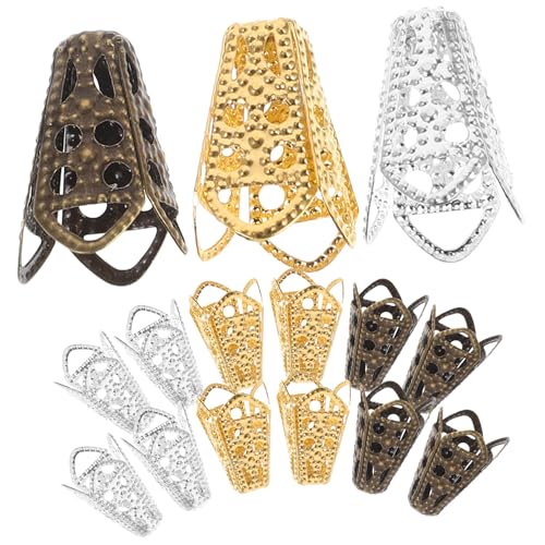 HOMSFOU 60Stücke Perlenkappen für Schmuckherstellung Dekorative Kappen für Armbänder Halsketten und Ohrringe Vielseitiges DIY Zubehör für Bastelprojekte von HOMSFOU