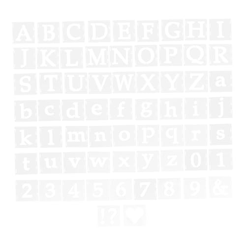 HOMSFOU 65 Stück Teiliges Wiederverwendbares Schablonen aus Pet mit Buchstaben Zahlen und Symbolen Präzise Malvorlagen für DIY Kunsthandwerk Scrapbooking Holz und Wandgestaltung Langlebig von HOMSFOU