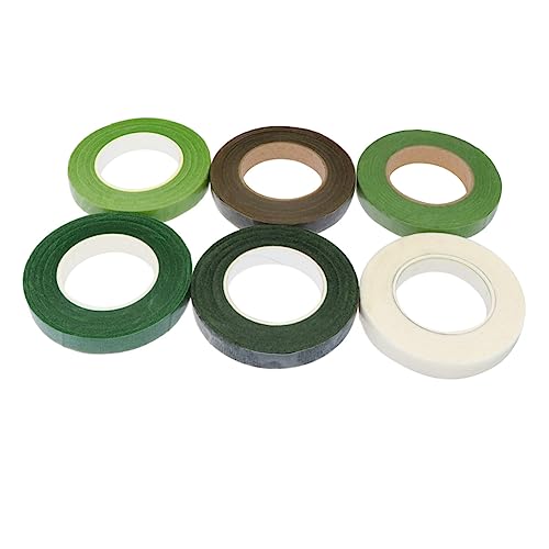 HOMSFOU 6Rollen Buntes Blumenzucht Klebeband Selbstklebendes Floristenband für DIY Blumenarrangements Geschenkverpackungen und Scrapbooking Yards Gemischte Farben von HOMSFOU