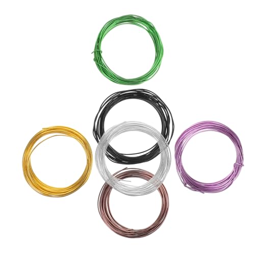 HOMSFOU 6Rollen Farbiger Aluminiumdraht für Bastelprojekte Flexibler Schmuckdraht zum DIY Kreativmaterial für Dekoration Langlebig und Vielseitig Einsetzbar von HOMSFOU