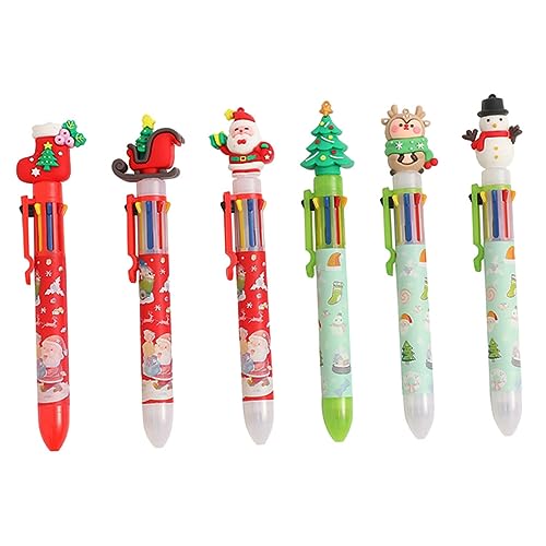 HOMSFOU 6Stücke Cartoon Kugelschreiber Mit Weihnachtsmotiven Schreibstifte Für Kreative Weihnachtsgeschenke Schreibutensilien Für Festliche von HOMSFOU