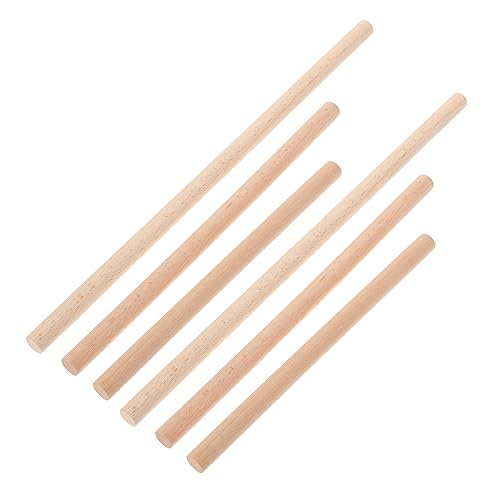 HOMSFOU 6Stücke Runde Holzstäbe für Tapisserie Buchenholz DIY Weberei Stäbe für Projekte Glatte Oberfläche für Wandteppiche und Dekorationen von HOMSFOU