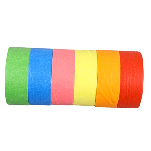 HOMSFOU 6Stücke Teiliges Farbige Washi Klebebänder Selbstklebendes Abdeckband Rot Orange Gelb Grün Blau für DIY Scrapbooking und Projekte von HOMSFOU