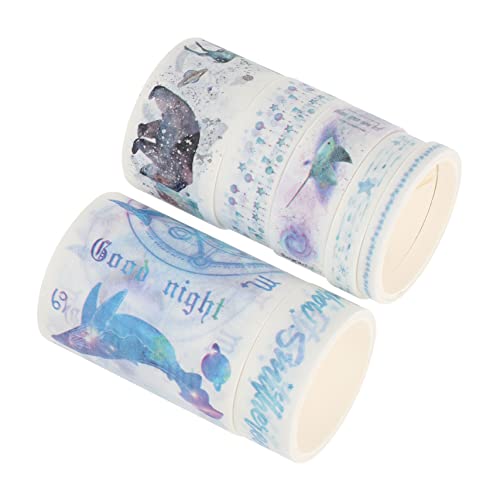 HOMSFOU 7 Rollen Dekorative Washi Tapes Handgemachte Klebebänder mit Schönen Farben und Mustern für Scrapbooking Diy Notizen und Kinderhandwerk von HOMSFOU