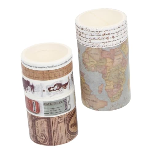 HOMSFOU 7 Rollen Dekoratives Journaling Klebeband Diy Scrapbooking Tapes mit Wunderschönen Farben und Mustern für Tagebücher und Kreative Projekte von HOMSFOU