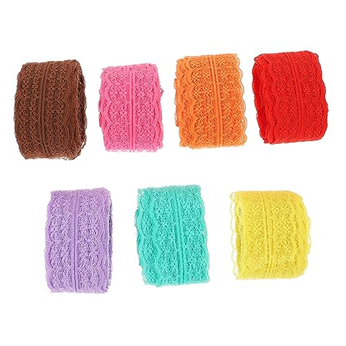HOMSFOU 7 Rollen Fünffarbiges nicht Elastisches Spitzenband für Diy Unterwäsche und Bekleidungszubehör À für Dekoration und Nähprojekte von HOMSFOU