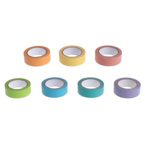 HOMSFOU 7 Rollen Washi Tape Buntes Masking Tape DIY Klebeband Regenbogenfarben für Scrapbooking Geschenkverpackung Planer Dekoration Originelles Basteln von HOMSFOU