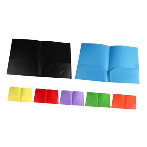 HOMSFOU 7 Stück Aktenhalter Taschen multi farbig Büro Aktenordner aus Papier Unterlagen Schulordner Hausaufgabenordner Hochleistungs-Kunststoffordner Plastikordner Ordner für die Schule pp von HOMSFOU