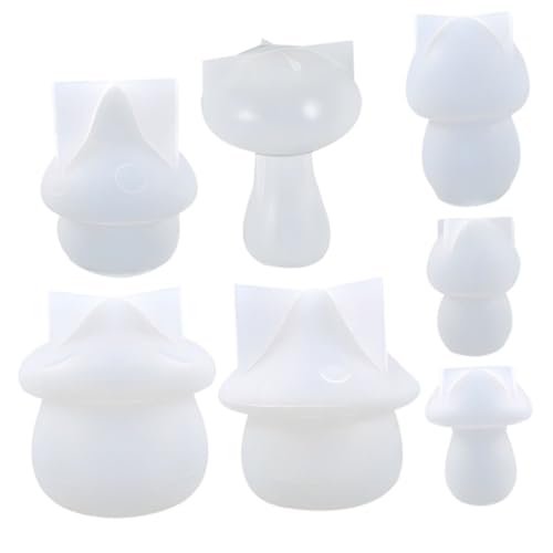 HOMSFOU 7 Stück Teiliges Silikonform Set für Pilz Trinket Tablett Diy Gießform für Dekorative Platten Wiederverwendbare Silikonformen für Basteln und Heimdekoration von HOMSFOU