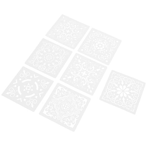 HOMSFOU 7 Teilige Wandmalerei Vorlage Mandala Schablonen Tragbare Malschablonen Heimwerkerbedarf DIY Schablonen Filigrane Schablonen Fliesenschablonen Für Bodenmalerei Pvc Weiß von HOMSFOU