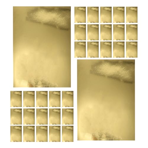 HOMSFOU 70 Stück Spiegelpapier Zum Basteln Metallische Textur Scrapbook Papier Goldenes Spiegelpapier Karton DIY Papier Kartonpapier Spiegelkarton Basteln Kartonpapier Golden von HOMSFOU