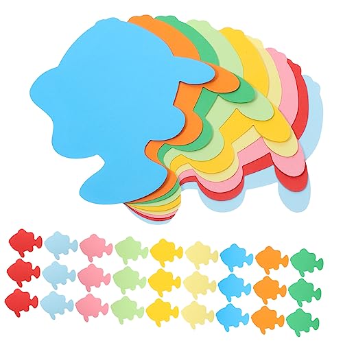 HOMSFOU 72 Stück Farbige Fisch Papier Ausschnitte für Bastelprojekte Dekorationen Karton für Diy Themenpartys Schuldekoration und Scrapbooking von HOMSFOU