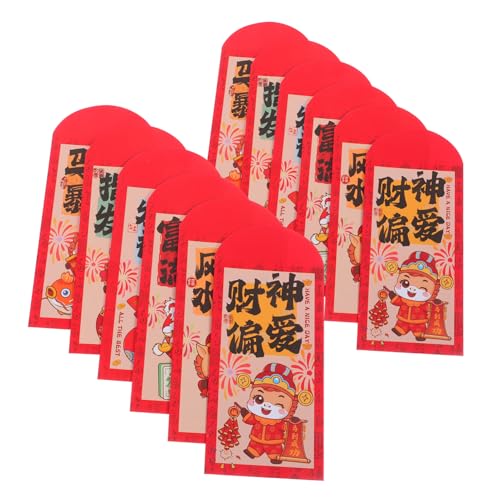 HOMSFOU 72 Stück Rote Umschläge für das Frühlings fest Hong-Bao Chinesischer faltbarer roter Umschlag Frühlingsfest rotes Festivalumschläge roter Hongbao Papier von HOMSFOU