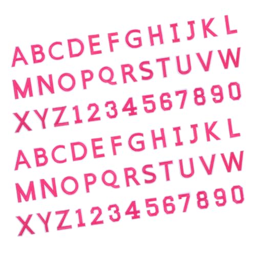 HOMSFOU 72 Stück Teiliges Buchstaben Zahlen Bestickt Applikationen A-z Aufbügelbare Stickerei Patches für DIY Kleidung Hut Jeans Socken Dekorative Textilaufnäher von HOMSFOU