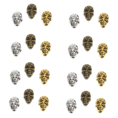 HOMSFOU 75 Stück Teiliges Diy Perlen aus Legierung Antikes Silber Gold Große Lochperlen für Armbänder Schmuckherstellung Halloween Charms von HOMSFOU