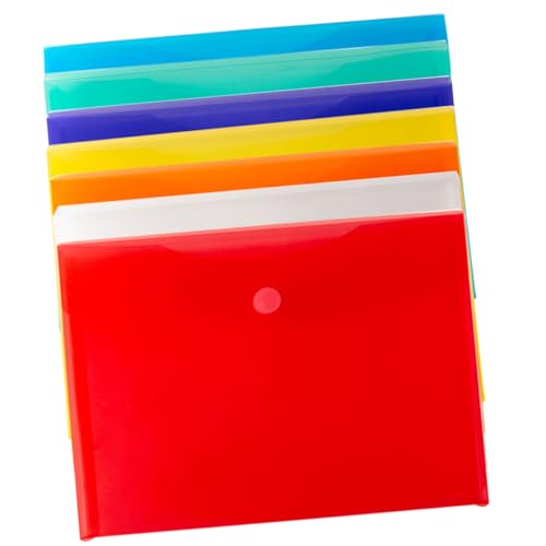 HOMSFOU 7Stücke Teiliges Dokumenten Organizer Transparente Dateihüllen Mit Knopfverschluss Für Büro Und Zuhause Vielseitige Aufbewahrung Für Quittungen Schecks Visitenkarten von HOMSFOU