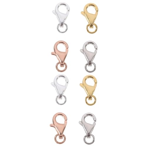 HOMSFOU 8 Sätze Lobster Claw Clasps für Diy Armbänder und Handgefertigte Schmuckverschlüsse Silber und Roségold Bastelmaterialien für Schmuckherstellung von HOMSFOU