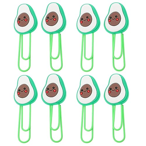 HOMSFOU 8 Stück Avocado Lesezeichenklammern Büroklammern Bunt Süß Büroklammern Dokument Büroklammern Farbige Büroklammern Rosa Büroklammern Schreibwaren Obst Büroklammern von HOMSFOU