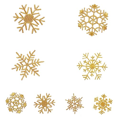 HOMSFOU 8 Stück Gestickter Kleidung Patch Goldene Schneeflockenflecken Stickerei-diy-patch Schneeflockenapplikation Gold Stickereiflecken Mit Schneeflocken Applikationen Für Polyesterfaden HOMSFOU 8 Stück Gestickter Kleidung Patch Goldene Schneeflockenflecken Stickerei-diy-patch Schneeflockenapplikation Gold Stickereiflecken Mit Schneeflocken Applikationen Für Polyesterfaden von HOMSFOU