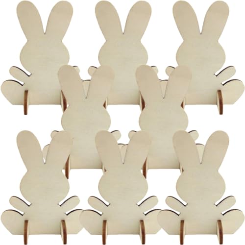 HOMSFOU 8 Stück Holz Osterhasen zum Bemalen Diy Holzfiguren für Unbehandelte Holzscheiben für Kreative Ostern Dekoration Bastelmaterial für Malen und Gestalten HOMSFOU 8 Stück Holz Osterhasen zum Bemalen Diy Holzfiguren für Unbehandelte Holzscheiben für Kreative Ostern Dekoration Bastelmaterial für Malen und Gestalten von HOMSFOU