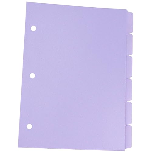 HOMSFOU 8 Stück Lilac Dividing Page Ordnerteiler mit Laschen täglich Bindemittel-Separatoren Notizbuch-Indexteiler Wenn Farbige Binder -Trenner Notizblock-Trennlaschen pp von HOMSFOU