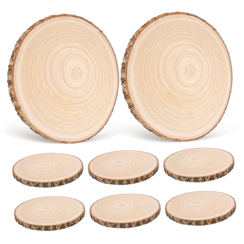 HOMSFOU 8 Stück Paulownia-Scheiben Mittelstücke rustikal Dekorationen Runden unlackierte Scheiben Party Holzplatte Tortenständer aus Holzscheiben unvollendetes Holzhandwerk HOMSFOU 8 Stück Paulownia-Scheiben Mittelstücke rustikal Dekorationen Runden unlackierte Scheiben Party Holzplatte Tortenständer aus Holzscheiben unvollendetes Holzhandwerk von HOMSFOU