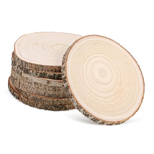 HOMSFOU 8 Stück Paulownia-Scheiben rustikal Hochzeit dekorative Baumstämme Party Dekorationen bastelholz holzkreise naturholzscheiben Tortenständer aus Holzscheiben Holzgartenweg Rundholz von HOMSFOU