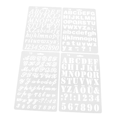HOMSFOU 8 Stück Teiliges Große Buchstaben und Zahlen Schablonen Pet Material für Diy Projekte Geeignet für Wandmalerei Spraymalerei und Verschiedene Flache Oberflächen von HOMSFOU