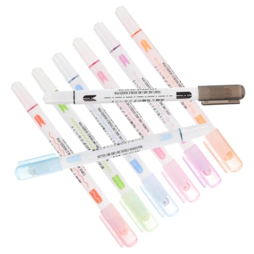 HOMSFOU 8 Stück Teiliges Set Kurvenmarker Stifte Doppeltipp Filzstifte für Scrapbooking Journaling und Projekte und DIY Enthusiasten Vielseitige und Praktische Stiftlösung von HOMSFOU