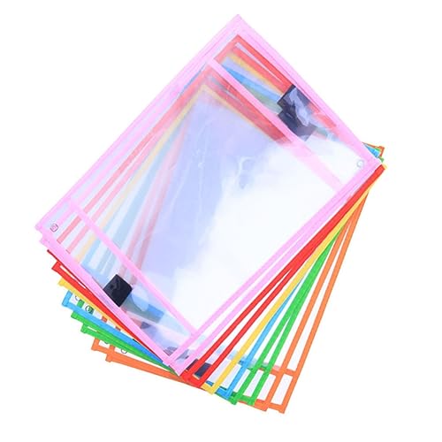 HOMSFOU 8 Stück Teiliges Wiederverwendbarer Dry Erase Taschen Transparente Schutzhüllen für Arbeitsblätter für Schule und Zuhause Leicht zu Reinigen und Mehrfach Verwendbar von HOMSFOU