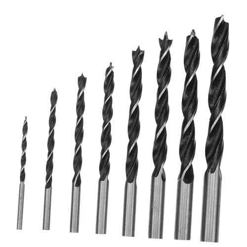 HOMSFOU 8-Teiliges Set Sechskantbohrer-Satz edelstahlbohrer sechskantbohrer-set Bohrer für Metallbearbeitung Schlüssel Maschinist Abs Bohrbits Metallbohrer für Stahl Rostfreier Stahl Black von HOMSFOU