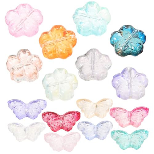 HOMSFOU 80 Stück Bunte Glasperlen Diy Bastelperlen Schmetterlings und Blumenform für Schmuckherstellung und Kreative Bastelprojekte Schmetterlings und Blumenperlen HOMSFOU 80 Stück Bunte Glasperlen Diy Bastelperlen Schmetterlings und Blumenform für Schmuckherstellung und Kreative Bastelprojekte Schmetterlings und Blumenperlen von HOMSFOU