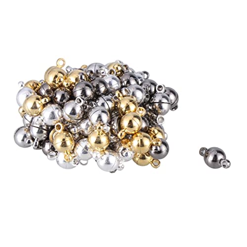 HOMSFOU 80Stücke Runde Kugelverschlüsse Für Armbänder Hakenverbinder Lederband DIY Schmuckherstellung Für Armbänder Und Halsketten von HOMSFOU