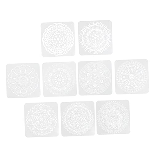 HOMSFOU 9 Blätter Mandala Schablonen Kreative Dot Painting Vorlage für Diy Wandgestaltung Geeignet für Malerei Zeichnen Sprühen und Verschiedene Oberflächen von HOMSFOU