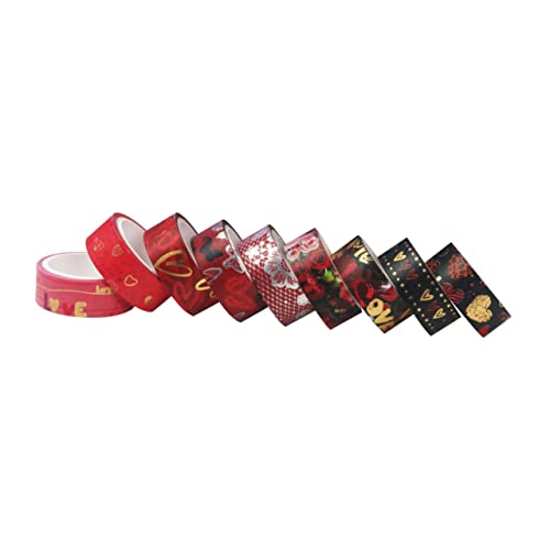 HOMSFOU 9 Rollen Washi Tape für Valentinstag Dekorative Klebebänder für Scrapbooking und DIY Projekte Geschenkverpackung und Kreative Bastelideen von HOMSFOU