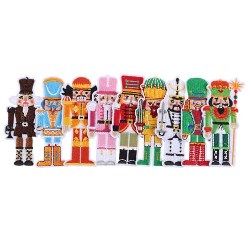 HOMSFOU 9 Stück Stickaufkleber Eisenflecken Nussknacker Dekorationen Hutflicken aufbügeln Weihnachtspatch Aufnäher zum Aufbügeln Weihnachten gestickte Aufnäher Polyester HOMSFOU 9 Stück Stickaufkleber Eisenflecken Nussknacker Dekorationen Hutflicken aufbügeln Weihnachtspatch Aufnäher zum Aufbügeln Weihnachten gestickte Aufnäher Polyester von HOMSFOU