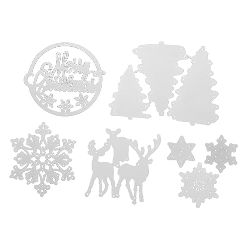 HOMSFOU 9 Stück Teiliges Weihnachts Stanzform aus Carbonstahl Präzise Schneidewerkzeuge für DIY Grußkarten Scrapbooking und Papierverzierung Schneeflocken Rentier Buchstaben und HOMSFOU 9 Stück Teiliges Weihnachts Stanzform aus Carbonstahl Präzise Schneidewerkzeuge für DIY Grußkarten Scrapbooking und Papierverzierung Schneeflocken Rentier Buchstaben und von HOMSFOU