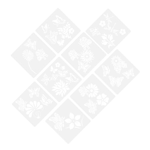 HOMSFOU 9 Stück Teiliges Wiederverwendbare Malschablonen für Wandkunst Pflanzen und Schmetterlinge Multifunktionale Schablonen für Diy Projekte und Gestaltung von HOMSFOU