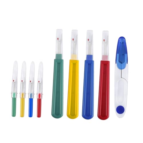 HOMSFOU 9 Teiliges Linienwähler Set Zum Fadenentfernen Messer Set Werkzeuge Sticksets Kreuzstich Set Stichzieher Stichtrenner Stickstich Entfernungswerkzeug Distressing Werkzeug von HOMSFOU