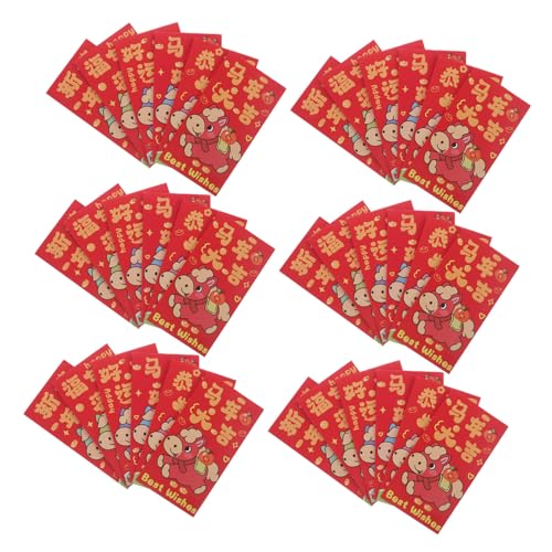 HOMSFOU 90 Stück Chinesische Glücksumschläge Jahr Des Pferdes Große Rote Geldumschläge mit Cartoon-pferde-motiv Vielseitig für Frühlingsfest Hochzeiten und Geburtstagsfeiern Lunar Year von HOMSFOU