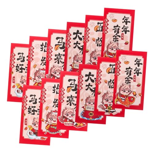 HOMSFOU 90 Stück Jahr Des Pferdroten Pakets Chinesisches Frühlingsfest Rotes Paket Chinesisches Hong-bao Traditionelle Chinesische Rote Umschläge Geldumschläge Papier von HOMSFOU