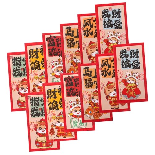 HOMSFOU 90 Stück Rotes Päckchen Zum Jahr Des Pferdes 2026 Umschläge Zum Chinesischen Neujahr Geldpaket Mit Pferd Rote Umschläge Chinesisches Taschenfeder von HOMSFOU