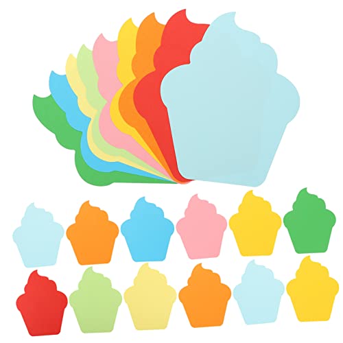HOMSFOU 90Stücke Bunte Papierausschnitte für Cupcake Form DIY Bastelmaterial für Partydekoration Scrapbooking und Kreative Projekte Hochwertigem Papier Gefertigt von HOMSFOU