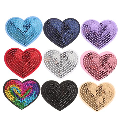 HOMSFOU 9Stücke Pailletten Herz Patches Teilig Selbstklebende Applikationen für Kleidung Taschen und Rucksäcke Dekorative Stickerei Aufnäher für DIY Projekte Glänzende HOMSFOU 9Stücke Pailletten Herz Patches Teilig Selbstklebende Applikationen für Kleidung Taschen und Rucksäcke Dekorative Stickerei Aufnäher für DIY Projekte Glänzende von HOMSFOU