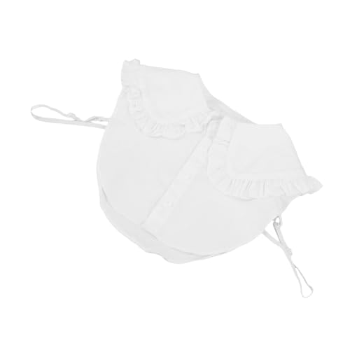 HOMSFOU Abnehmbarer Fake Kragen Damen Rundhals Baumwollkragen mit Wellenkante Weißer Falscher Hemdkragen Eleganter und Strapazierfähiger Krageneinsatz für Blusen und Pullover von HOMSFOU