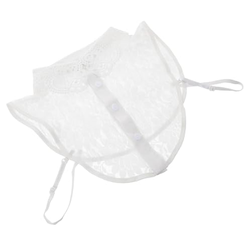 HOMSFOU Abnehmbarer Spitzen falschkragen Damen Weißer Einsatz Dekorativer Kragen Spitze Halbbluse Für Vielseitige Styling optionen Eleganter Damen krageneinsatz von HOMSFOU