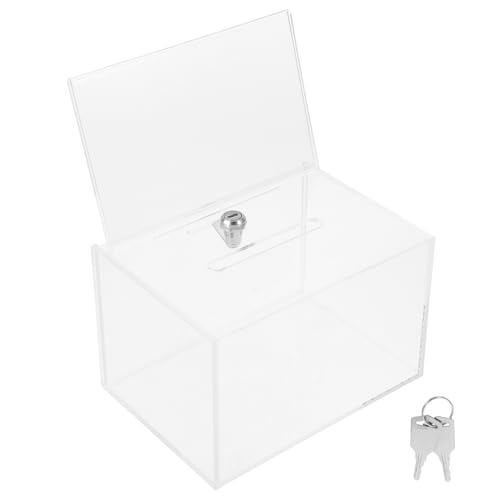 HOMSFOU Abschließbare Acrylbox mit Schlitz Transparente Wahlurne für Abstimmungen und Feedback Robuste Spendendose für Schulen Behörden Gemeinschaften Langlebige Vorschlagsbox aus Acryl von HOMSFOU